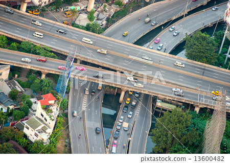 Bangkok cityscape of highway traffic, Thailand.. 13600482