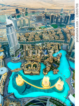 Dubai skyline at dusk 13600708