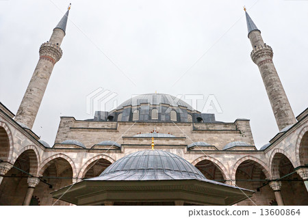 The beautiful decorated cupolas of the Fatih Mosque, Istanbul, T The beautiful decorated cupolas of the Fatih Mosque, Istanbul, T 13600864