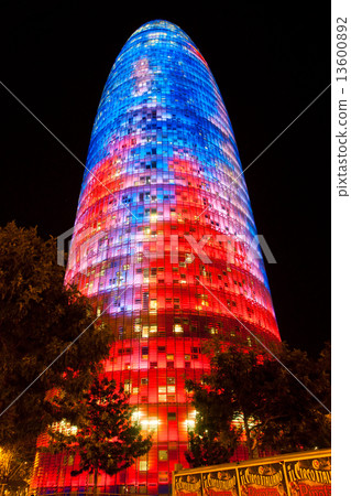 BARCELONA, SPAIN - DECEMBER 19: Torre Agbar on Technological Dis 13600892