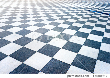 Black and White Tiled floor of the Terrazza Mascagni, Livorno, T Black and White Tiled floor of the Terrazza Mascagni, Livorno, T 13600967