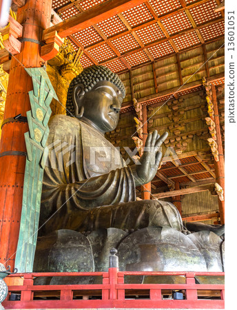 The Great Buddha at Todai-ji temple in Nara, Japan. 13601051