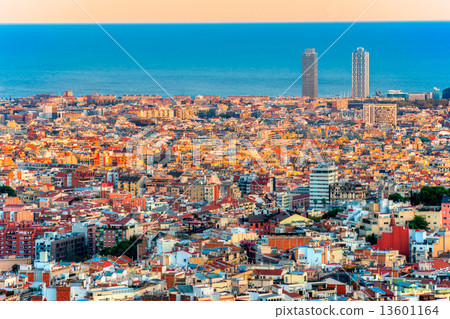 Barcelona port view from the air. 13601164