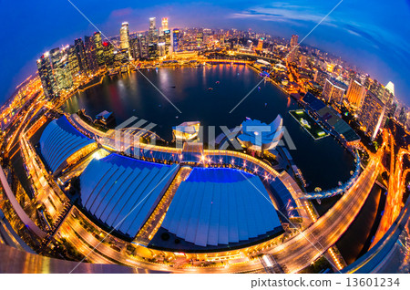 Singapore city skyline at sunset. 13601234