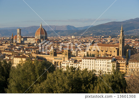 Florence, view of Duomo and Giotto's bell tower, and Santa croce 13601308