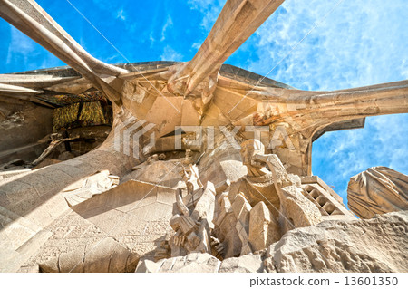 BARCELONA, SPAIN - DECEMBER 14: La Sagrada Familia - the impress BARCELONA, SPAIN - DECEMBER 14: La Sagrada Familia - the impress 13601350