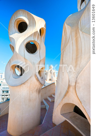 BARCELONA, SPAIN - DECEMBER 18: Casa Mila, or La Pedrera, on Dec 13601649