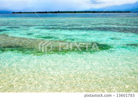 Gili Air, view from Gili Meno, Indonesia. Gili Air, view from Gili Meno, Indonesia. 13601783
