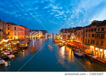Grand Canal at sunset, Venice, Italy. 13601887