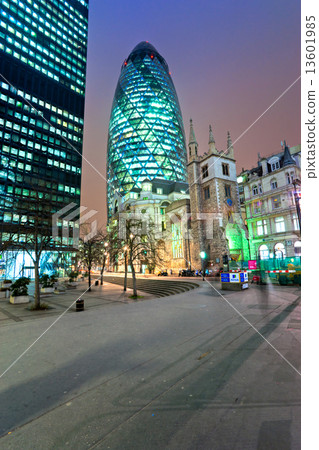 LONDON - MARCH 16: The modern glass offices of the Swiss Re Gher 13601985