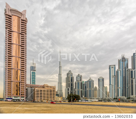 Dubai skyline at dusk Dubai skyline at dusk 13602033