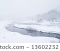 Snow scenery of Tone River 13602232