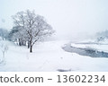 Snow scenery of Tone River 13602234