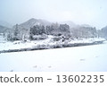Snow scenery of Tone River 13602235
