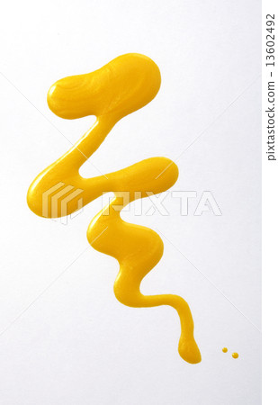 Yellow color abstract shape nail varnish 13602492