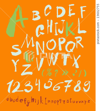 alphabet and numbers hand drawn in vector - Stock Illustration ...