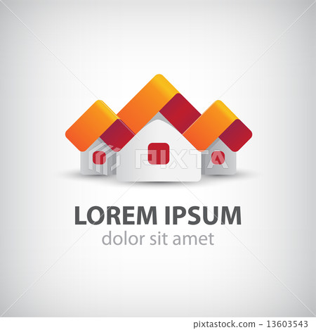 vector houses origami paper icon, logo isolated 13603543