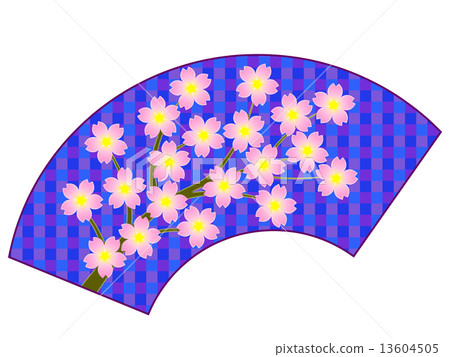 Cherry blossoms on a fan face Cherry blossoms on a fan face 13604505