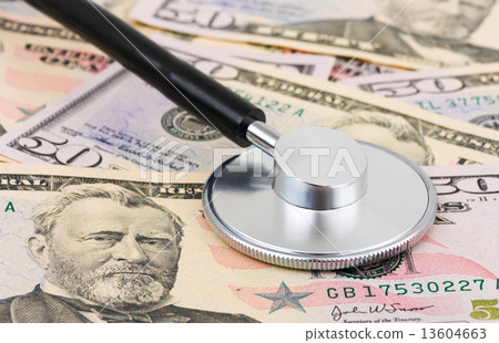 Stethoscope on money background 13604663