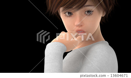 婦女模型身體的模型擺在3D 3D例證材料 13604671