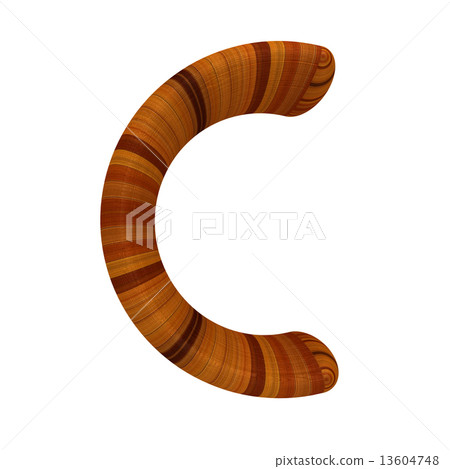 Wooden Alphabet. Letter "C" on a white Wooden Alphabet. Letter "C" on a white 13604748