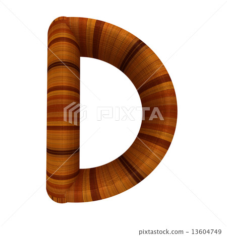 Wooden Alphabet. Letter "D" on a white Wooden Alphabet. Letter "D" on a white 13604749