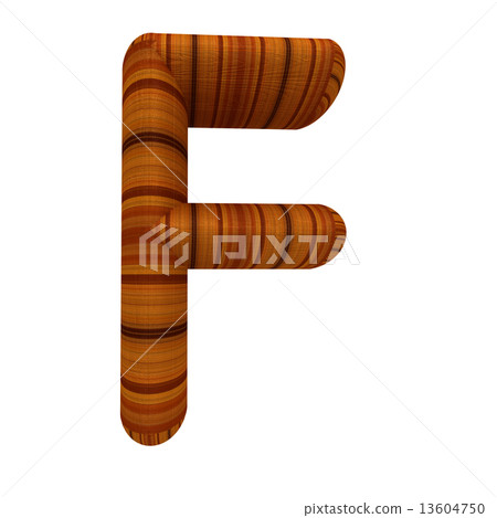 Wooden Alphabet. Letter "F" on a white Wooden Alphabet. Letter "F" on a white 13604750
