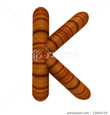 Wooden Alphabet. Letter "K" on a white Wooden Alphabet. Letter "K" on a white 13604759