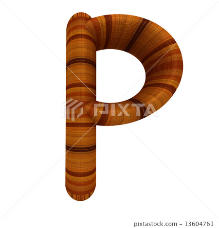 Wooden Alphabet. Letter "P" on a white Wooden Alphabet. Letter "P" on a white 13604761