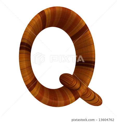 Wooden Alphabet. Letter "Q" on a white Wooden Alphabet. Letter "Q" on a white 13604762