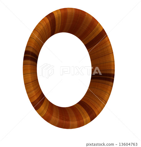 Wooden Alphabet. Letter "O" on a white 13604763