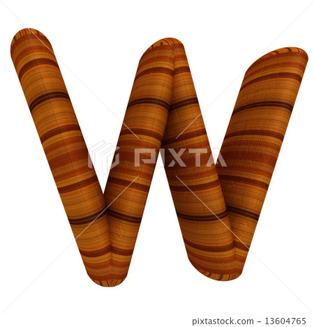 Wooden Alphabet. Letter "W" on a white Wooden Alphabet. Letter "W" on a white 13604765