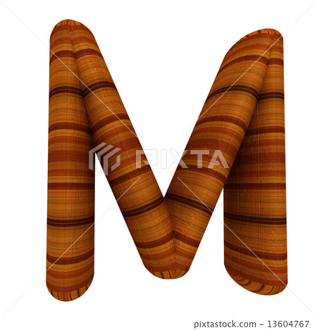Wooden Alphabet. Letter "M" on a white Wooden Alphabet. Letter "M" on a white 13604767