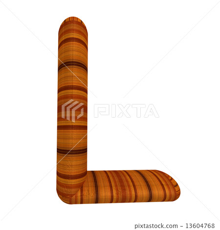 Wooden Alphabet. Letter "L" on a white Wooden Alphabet. Letter "L" on a white 13604768