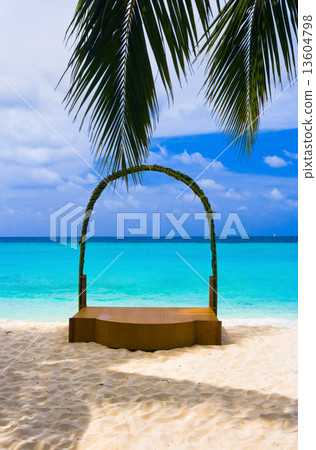Wedding archway at tropical beach Wedding archway at tropical beach 13604798