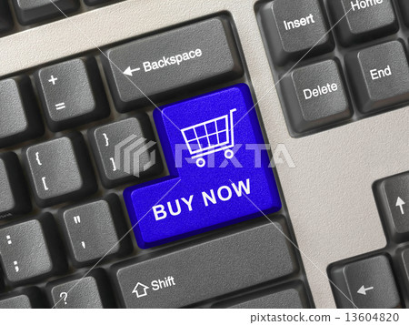 Computer keyboard with shopping key 13604820