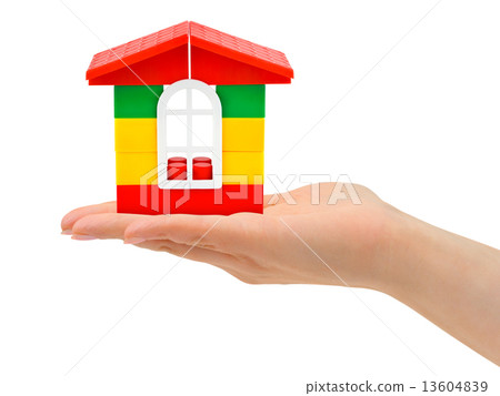 Hand and toy house 13604839