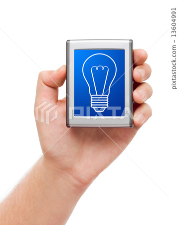 Hand with screen and lamp 13604991