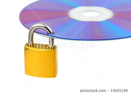 Computer disk and lock Computer disk and lock 13605290