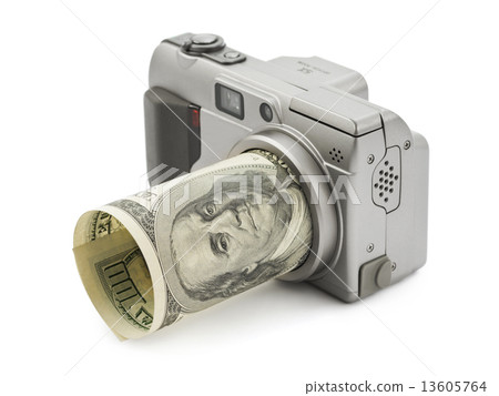 Photo camera and money Photo camera and money 13605764
