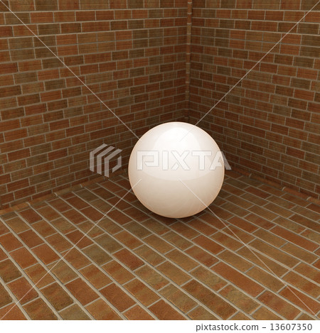 The white plastic ball in the corner of a brick 13607350