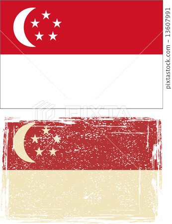 Singapore grunge flag. Vector illustration. Singapore grunge flag. Vector illustration. 13607991