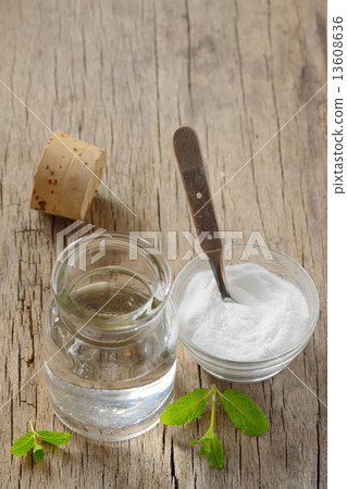 homemade mouthwash made from Peppermint and baking soda 13608636