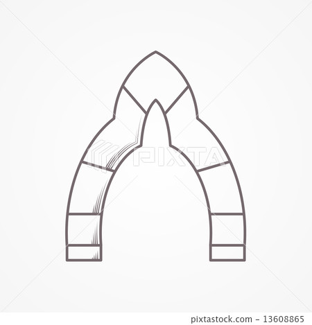 Flat line vector icon for arch 13608865