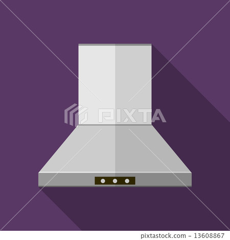 Flat vector icon for kitchen. Hood extractor Flat vector icon for kitchen. Hood extractor 13608867