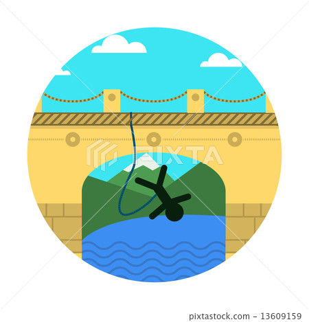 Flat vector icon for extreme sport. Rope jumping. 13609159