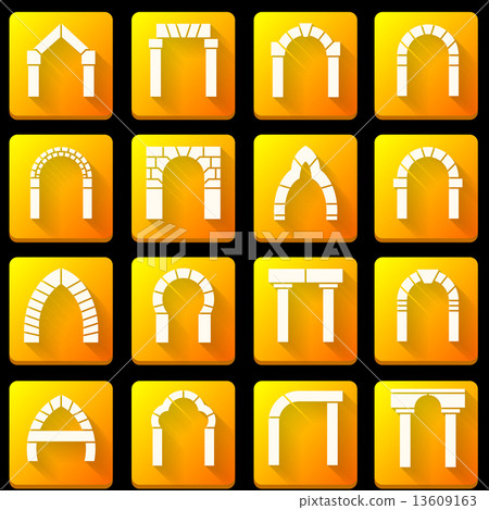 Flat icons vector collection for archway Flat icons vector collection for archway 13609163