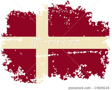 Danish grunge flag. Vector illustration. 13609228