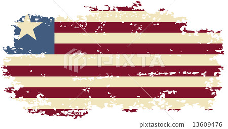 Liberian grunge flag. Vector illustration. 13609476