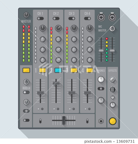 flat style sound dj mixer illustration. flat style sound dj mixer illustration. 13609731